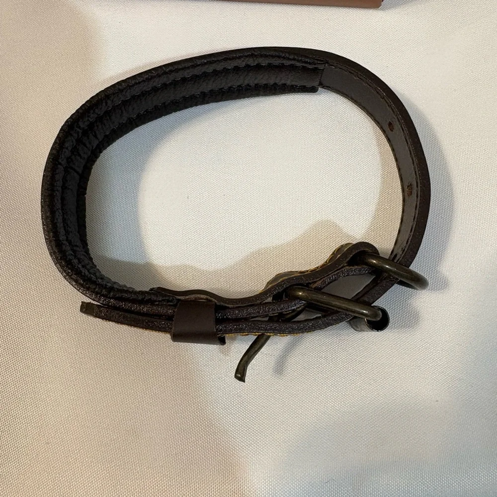 Logical Leather Brown full grain Leather Dog Collar Water‎ Resistant small